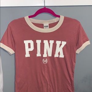 PINK (VS) pink & white t-shirt